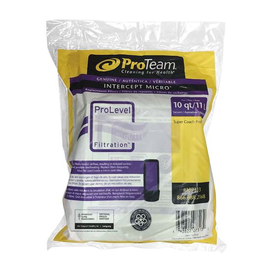 ProTeam 107313 Intercept Micro Filter Bag for Fit Super Coach Pro 10 and GoFit 10 (Pack of 10)