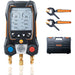 Testo 550s Smart Digital Manifold with Bluetooth & 2-Way Valve Block with Wireless Clamp Temperature Probes