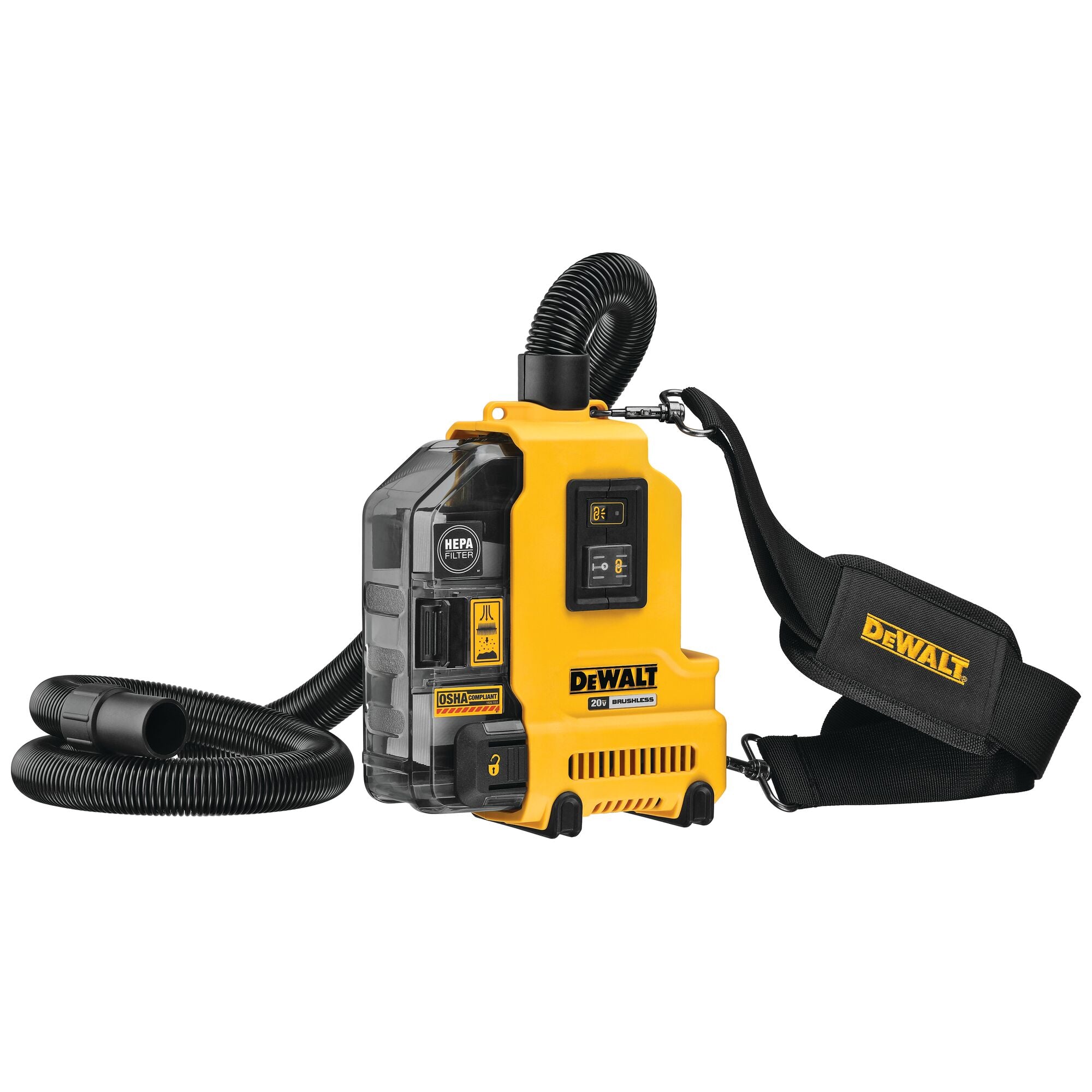 DEWALT DCE555B with DCE555DC & DWH161B 20V MAX Lithium-Ion Brushless Cordless Drywall Starter Kit with Drywall Cut-Out Tool, Dust Shroud Attachment, and 20V MAX Brushless Universal Dust Extractor