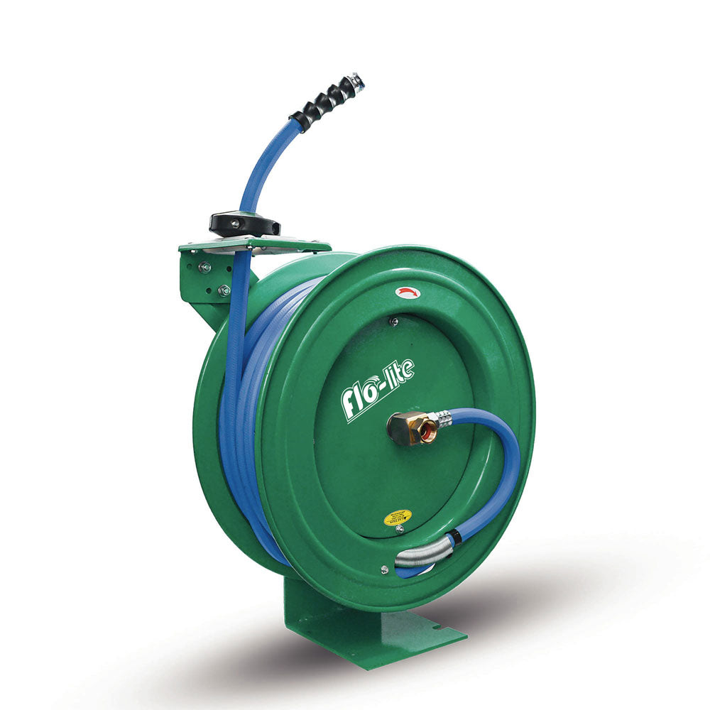 BluBird Flo-Lite FLAVGWR3450-GN 3/4" x 50' Self-Retracting Water Hose Reel and Hose