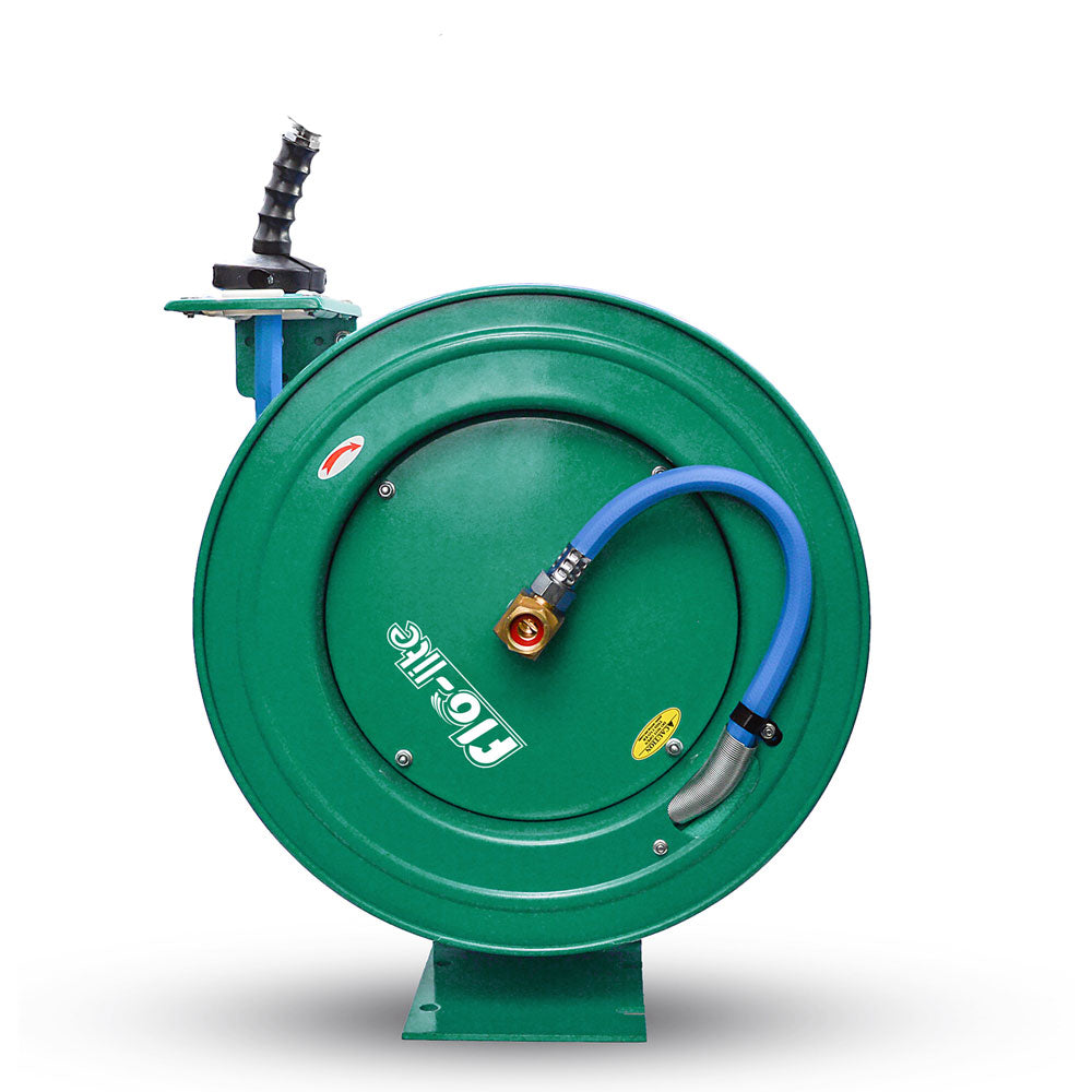 BluBird Flo-Lite FLAVGWR5850-GN 5/8" x 50' Self-Retracting Water Hose Reel and Hose
