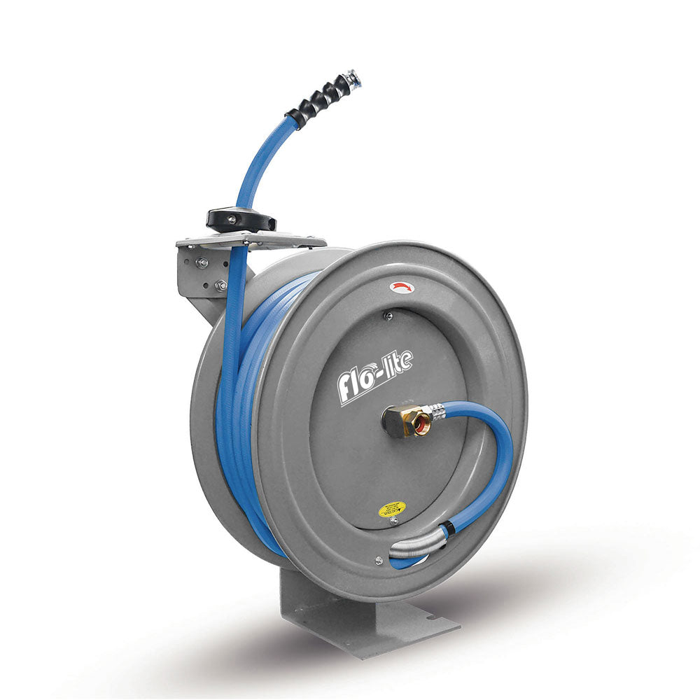 BluBird Flo-Lite FLAVGWR3450-GY 3/4" x 50' Self-Retracting Water Hose Reel and Hose