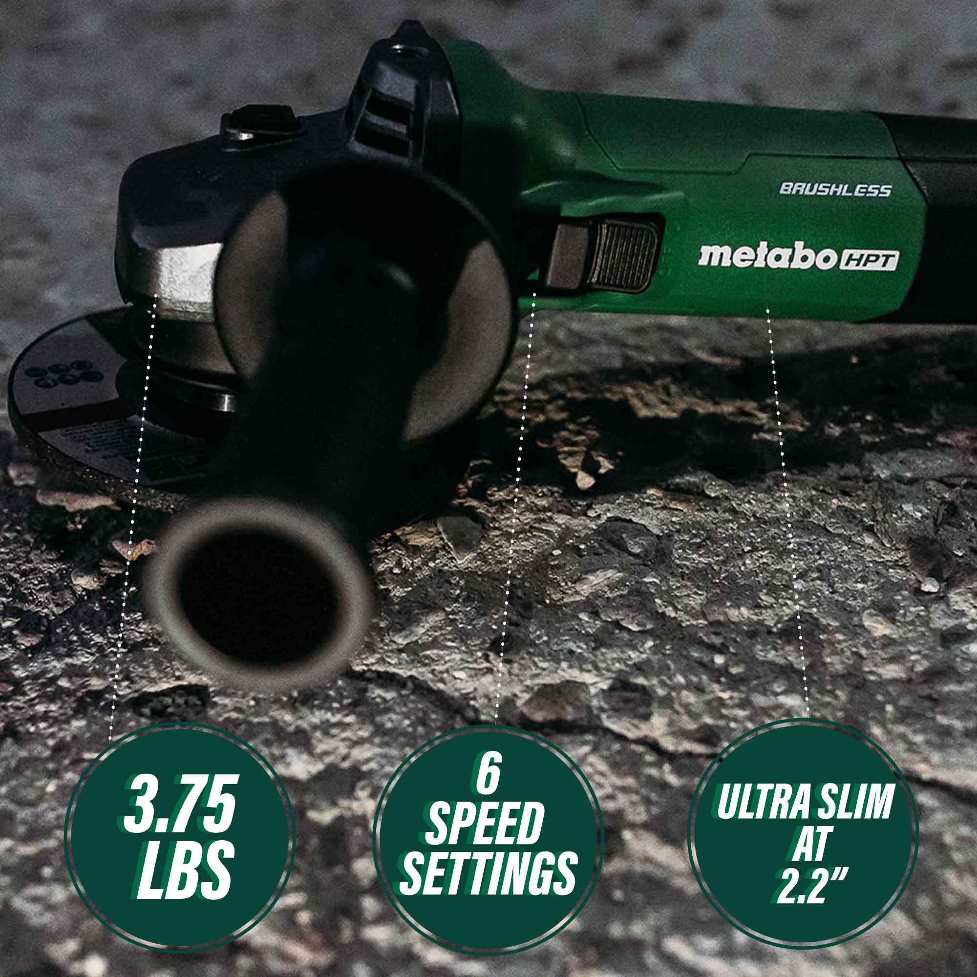Hitachi / Metabo G13VE2M 12 Amp 5" Brushless Variable Speed Angle Grinder