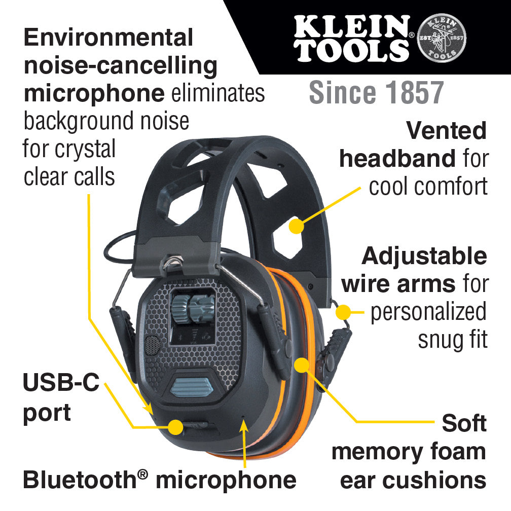 Klein Tools AESEM1S Situational Awareness Bluetooth Earmuffs