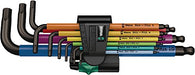 Wera 05073593001 9-Piece Hex-Plus Hex Key Set 950 SPKL/9 SM N SB Multi-Color with Ball-End, Metric BlackLaser (Metric)