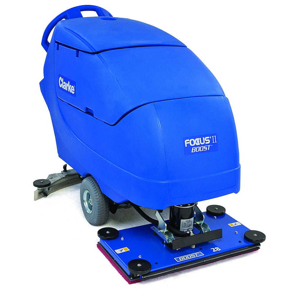 Clarke 05378A Focus II 28 BOOST 28" Walk Behind Autoscrubber with 312 Ah AGM Batteries and Chemical Mixing System
