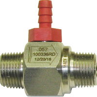 Red Hose Barb Stainless Steel Chemical Injector - .057 In. Orifice