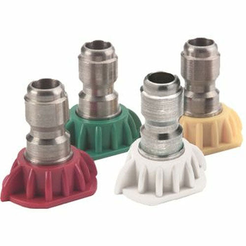General Pump 105121 (0, 15, 25, 40-Degree) 4000 PSI #4.0 Quick Connect Pressure Washer Nozzle Kit (4-Pack)
