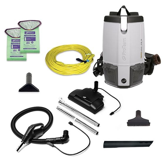 ProTeam 107461 ProVac FS 6, 6 qt. Backpack Vacuum w/ Commercial Power Nozzle Tool Kit