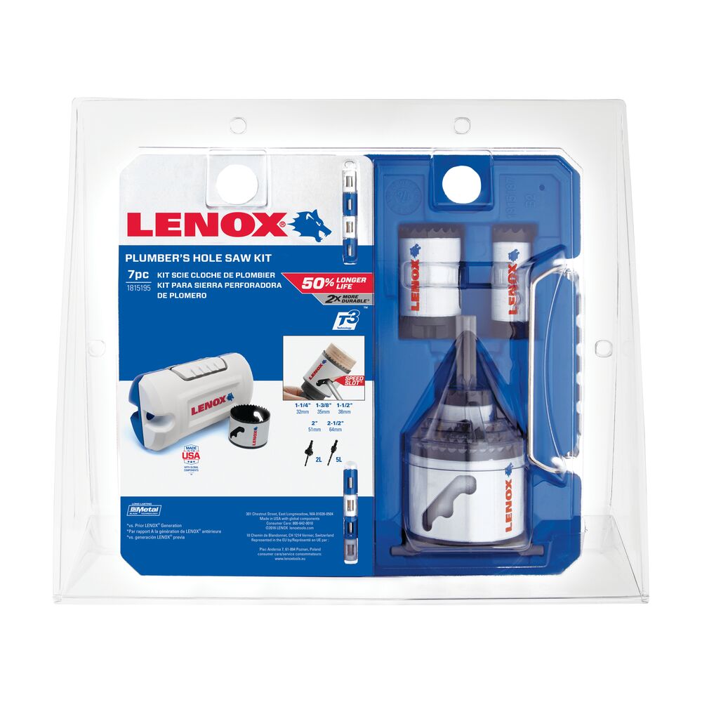 Lenox 1815195 8-Piece Mini Speed Slot Plumber Hole Saw Kit