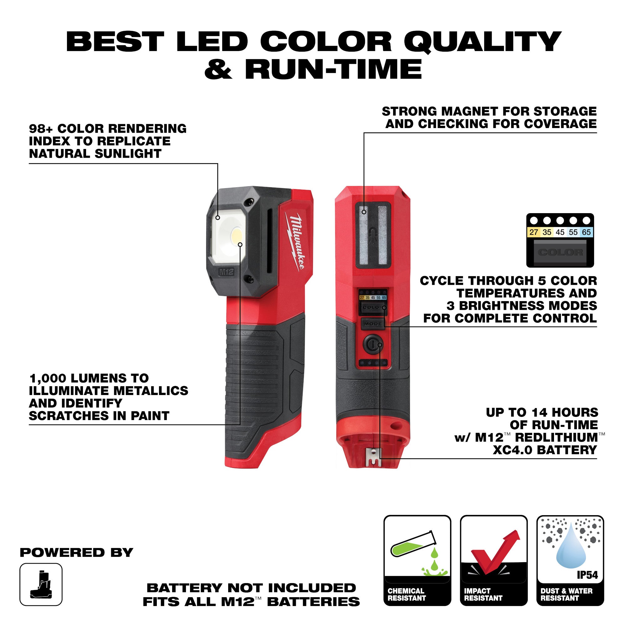 12V M12 Lithium-Ion Cordless Paint and Detailing Color Match Light (Tool Only)