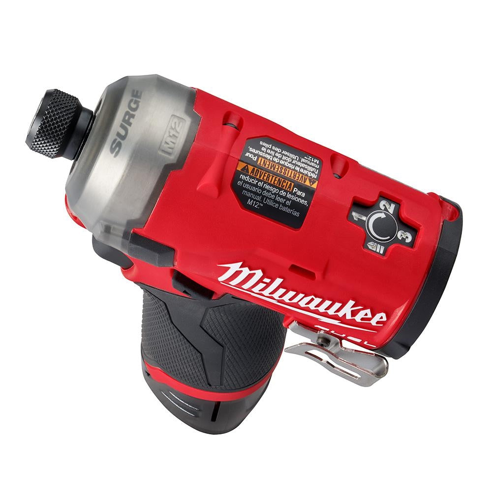 Milwaukee 2551-20 M12 FUEL 12V SURGE Lithium-Ion Brushless Cordless 1/4" Hex Hydraulic Impact Driver (Tool Only)