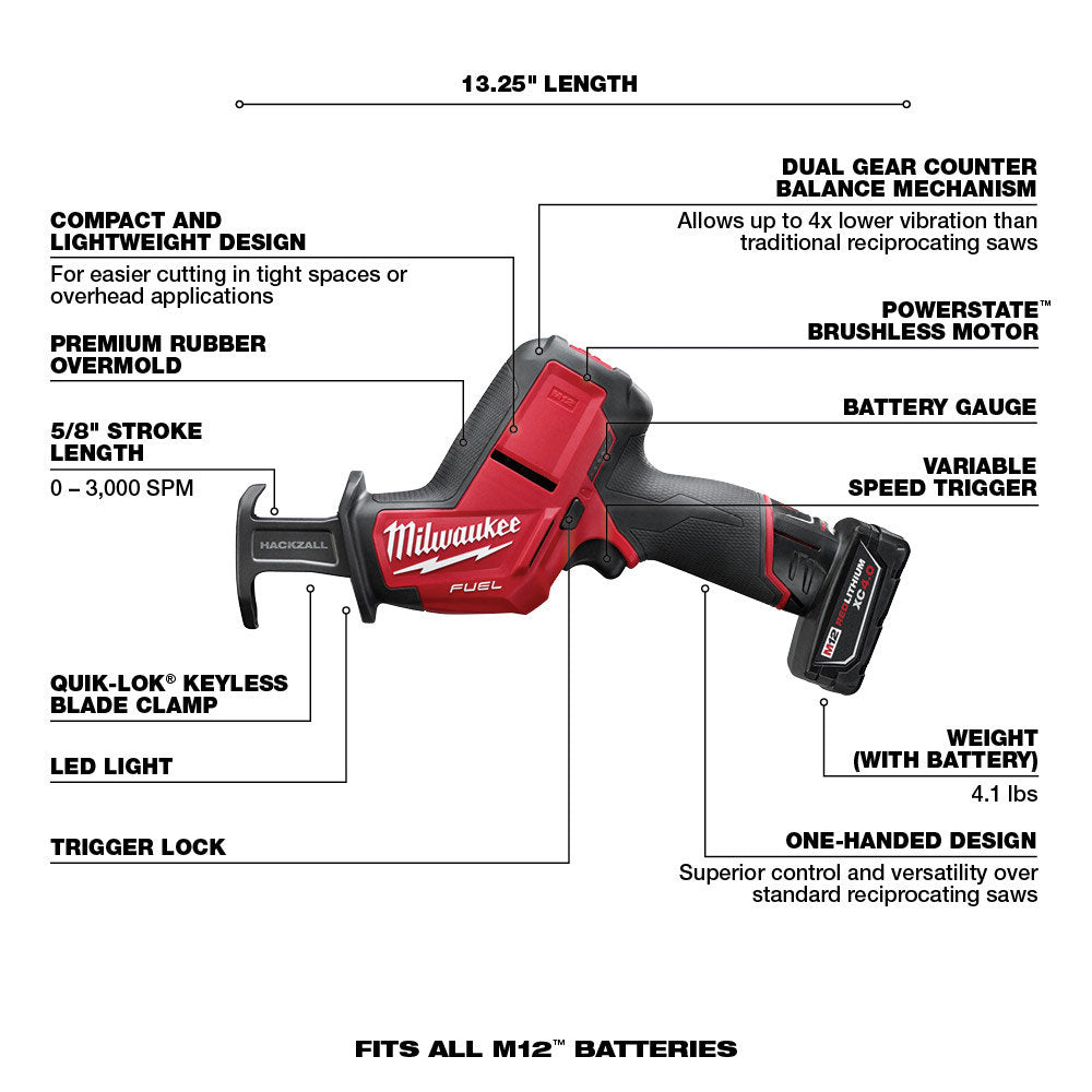 Milwaukee 2593-22 12V M12 FUEL Lithium-Ion Cordless 2-Tool Combo Kit with  1/4