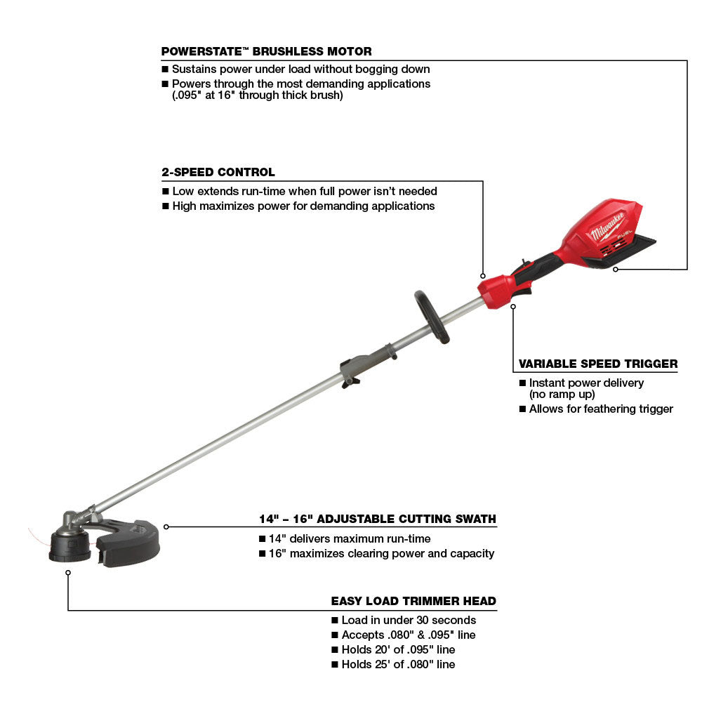Milwaukee 3000-21 18V M18 FUEL Lithium-Ion Brushless Cordless 2-Tool Combo Kit with String Trimmer and Handheld Blower 8.0 Ah