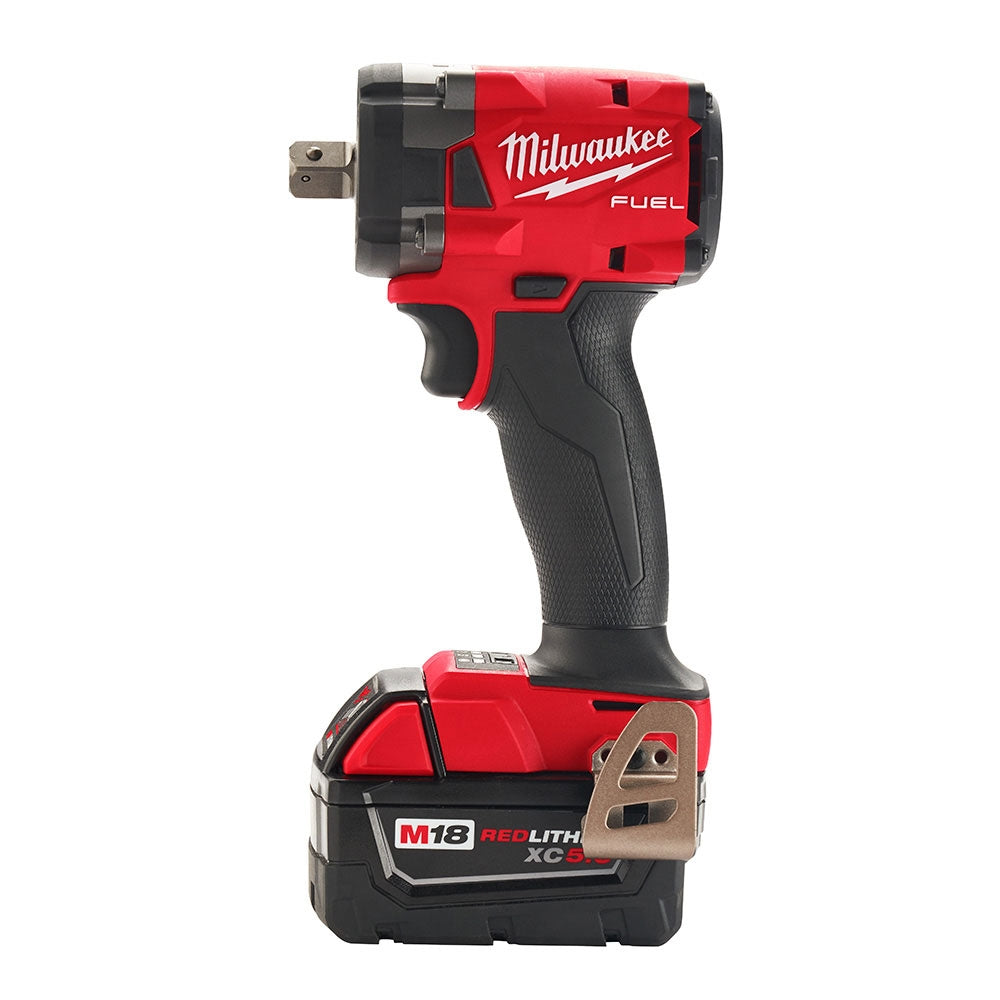 Milwaukee 2855P-22 M18 FUEL 18V Lithium-Ion Brushless Cordless 1/2" Compact Impact Wrench with Pin Detent Kit 5.0 Ah