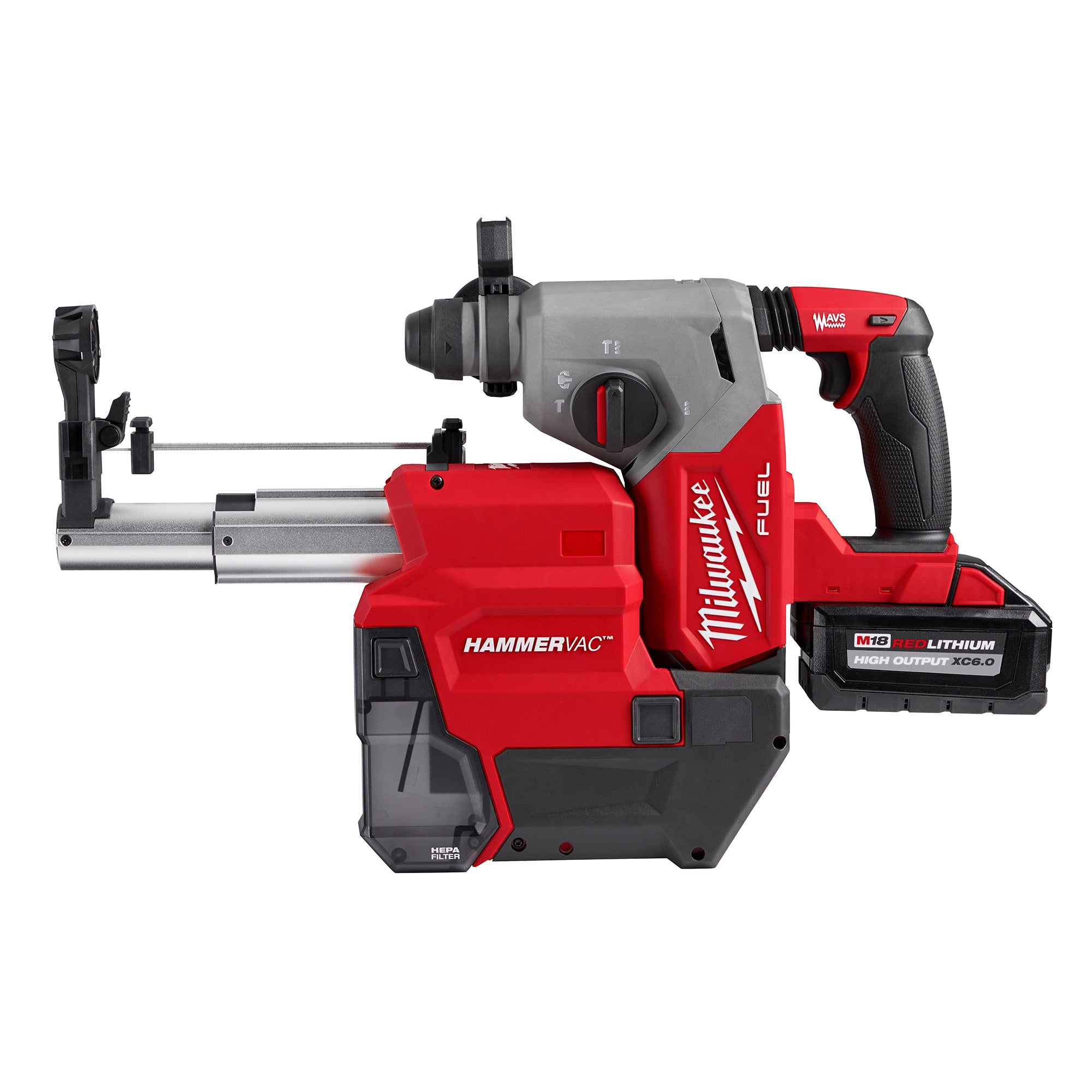 Milwaukee 2912-22DE 18V M18 FUEL Lithium-Ion Brushless Cordless 1” SDS-Plus  Rotary Hammer Kit with Dust Extractor 6.0 Ah —