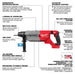 Milwaukee 2916-20 18V M18 FUEL Lithium-Ion Cordless 1/4” SDS Plus D-Handle Rotary Hammer w/ ONE-KEY