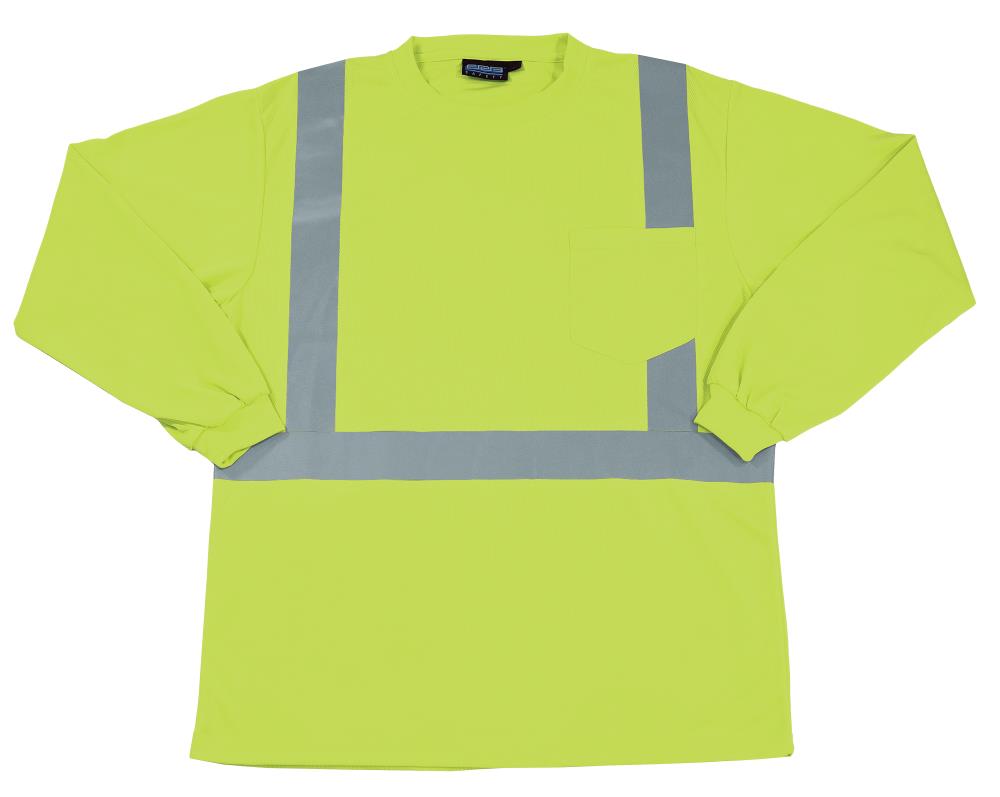 ERB 64010 ANSI Class 2 Birdseye Long Sleeve T-Shirt, Large