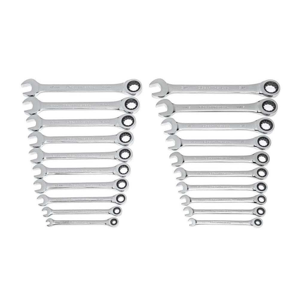 GearWrench 35720-06 20-Piece 72-Tooth SAE/Metric Ratcheting Combination Wrench Set