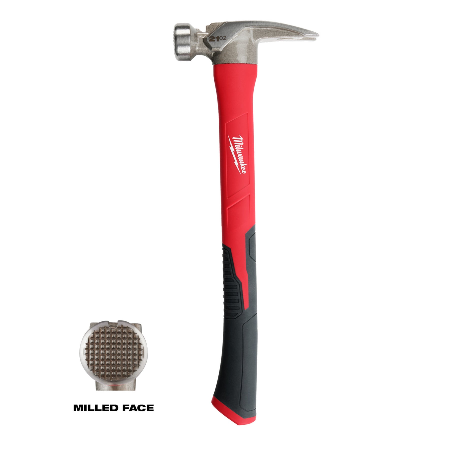 Milwaukee 48-22-9320 21oz Milled Face Poly/ Fiberglass Handle Hammer