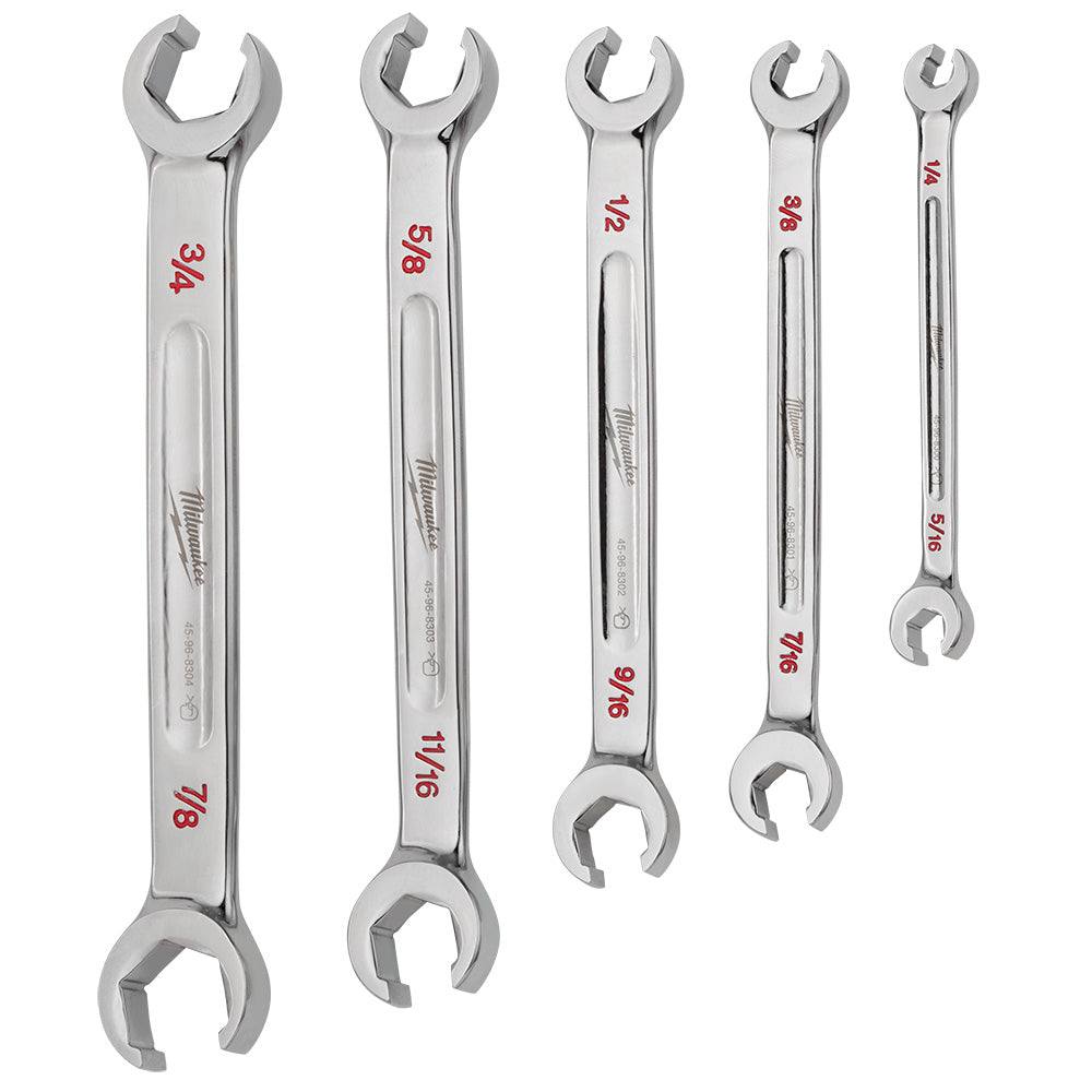 Milwaukee 48-22-9470 5-Piece Double End Flare Nut Wrench Set (SAE)