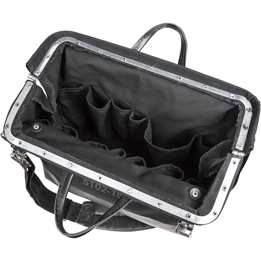 Klein Tools 510216SPBLK 16" Deluxe Black Canvas Tool Bag