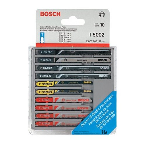Bosch T5002 10-Piece Assorted Jig Saw Blade Set (10 Pack) (T Shank)