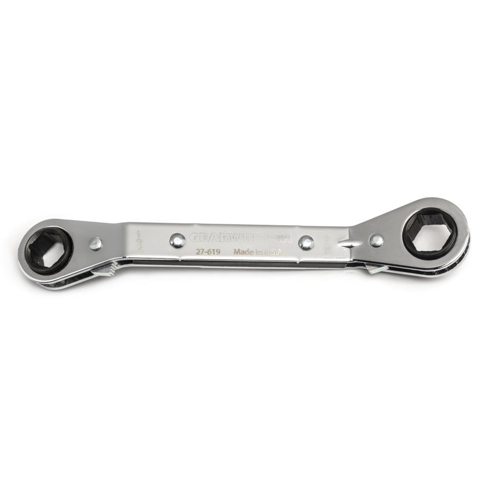 GearWrench 54-640G Laminated Ratcheting Box Wrench, 6 Point 25° Offset, 9mm x 10mm