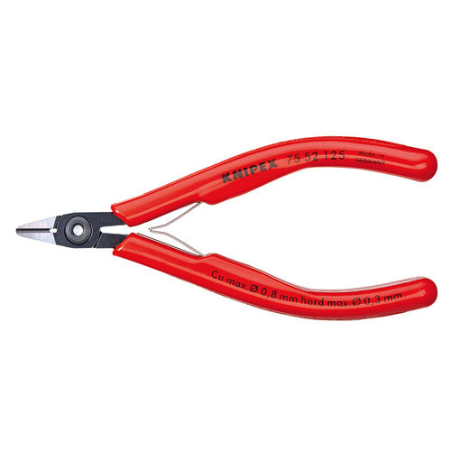 Knipex 75-52-125 5" Electronic Diagonal Cutters with bevel, particularly narrow head and plastic coated handles