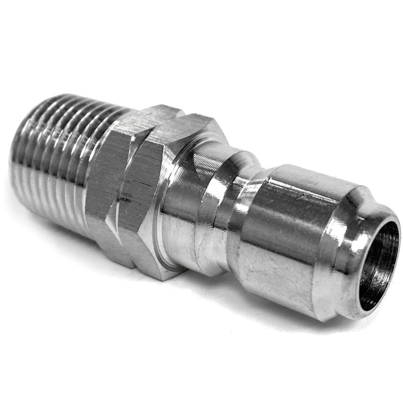 Legacy 8.707-152.0 5000 PSI 3/8" MPT Pressure Washer Hose Quick Coupler Plug - Stainless Steel