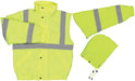 ERB 62083 ANSI Class 3 Zip Off Sleeve High Visibility Bomber Jacket, 3X-Large