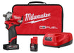 Milwaukee 2555P-22 M12 FUEL 12V Lithium-Ion Brushless Cordless 1/2" Stubby Impact Wrench with Pin Detent Kit 4.0 Ah