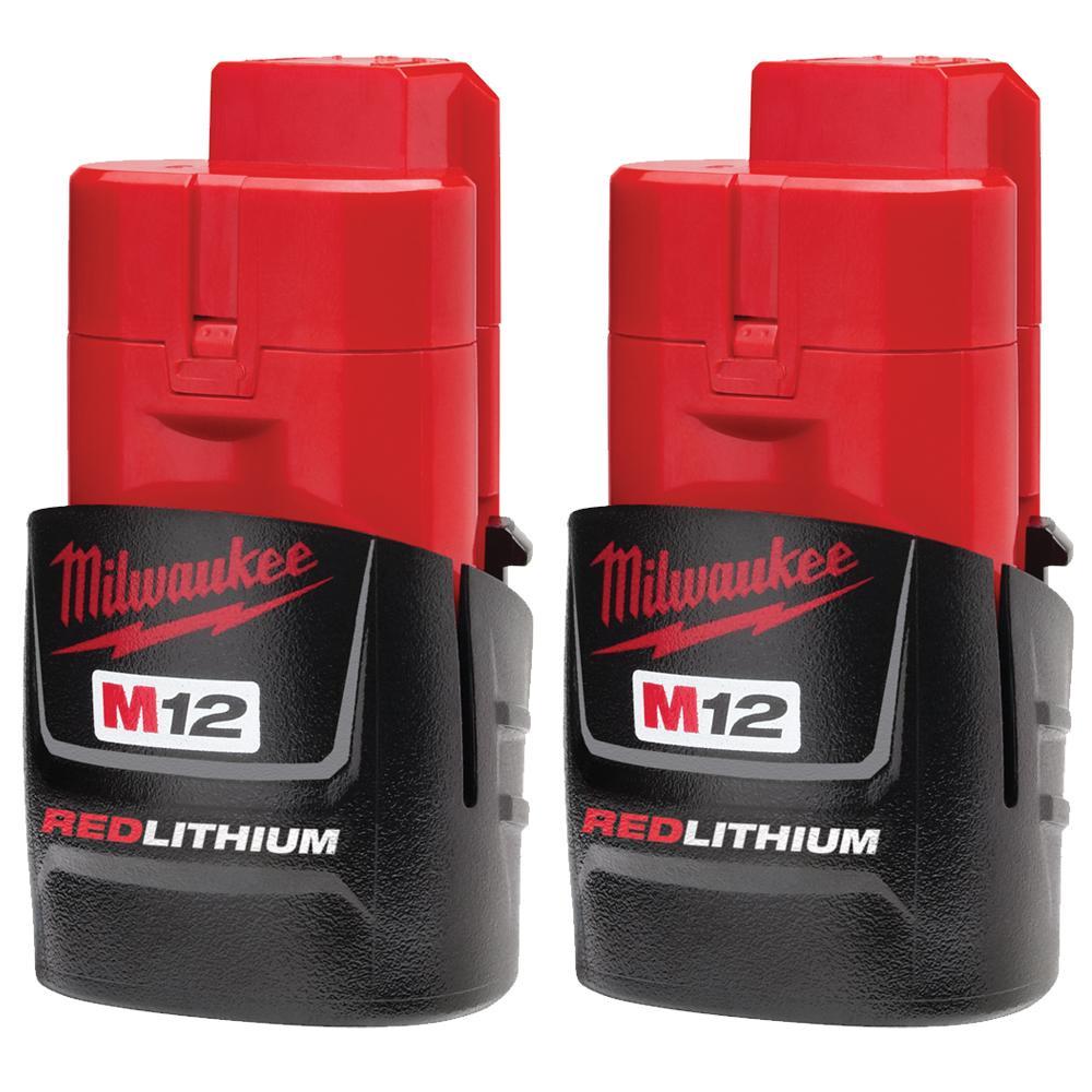 Milwaukee 48-11-2411 M12 12V Compact REDLITHIUM Battery (2 pack)