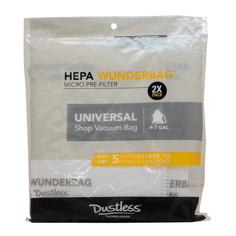 Dustless Technologies D1343 4-7 Gallon HEPA WunderBag (Pack of 2)
