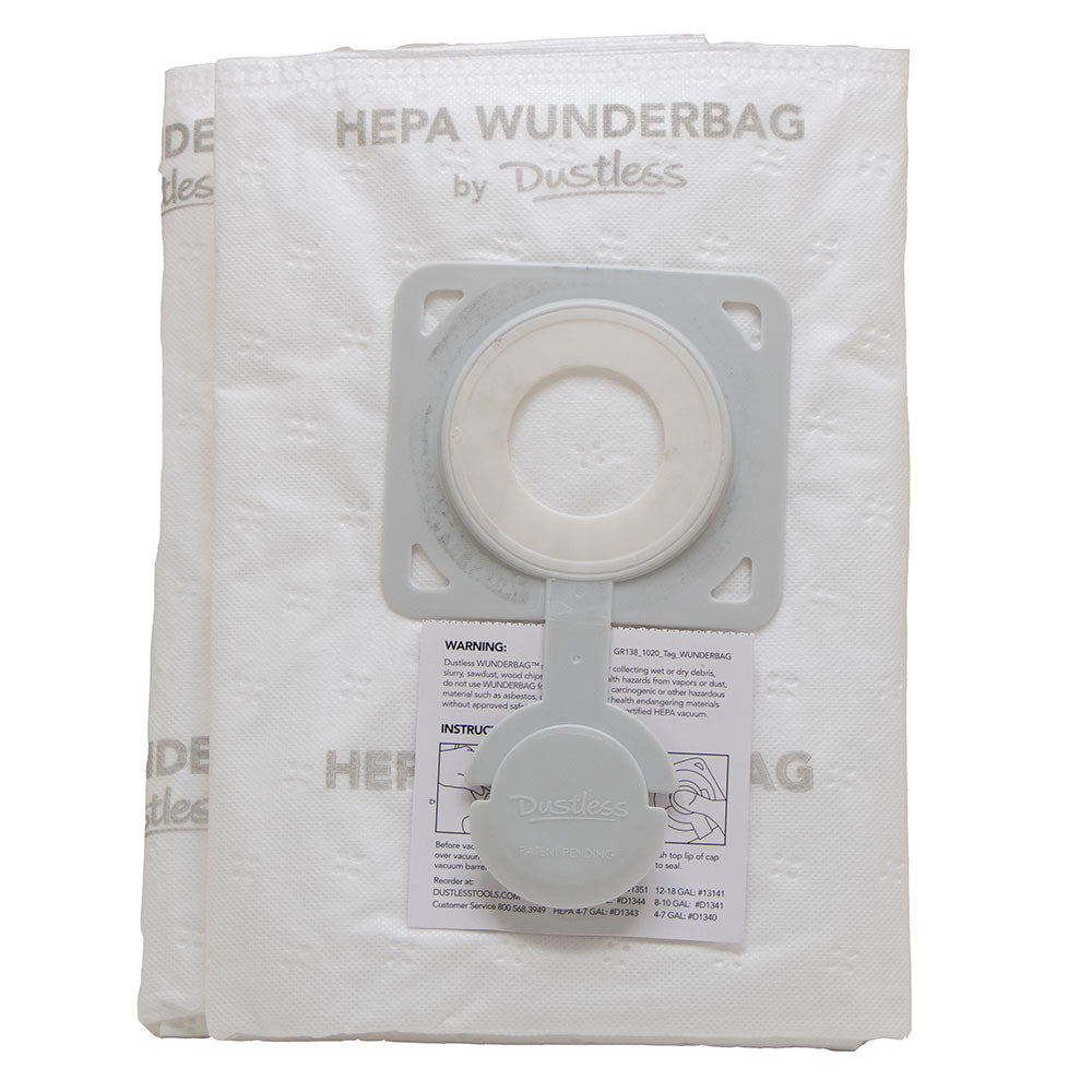 Dustless Technologies D1343 4-7 Gallon HEPA WunderBag (Pack of 2)