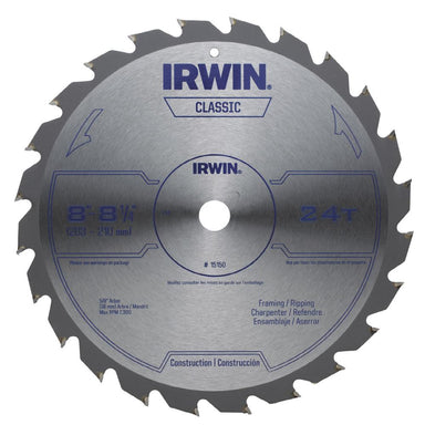 Irwin Industrial Tools 15150 8-1/4" x 24 TPI Classic Series Circular Saw Blade