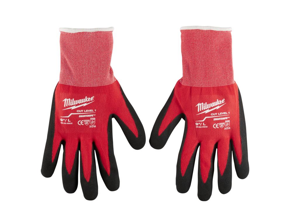 Milwaukee 48-22-8902B Large 'Cut Level 1' Dipped Gloves (Pack of 12)