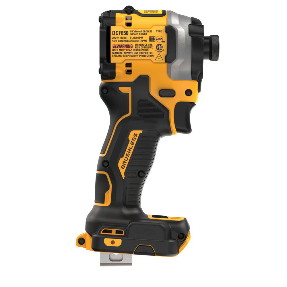 Bedrift endnu engang Relaterede DeWalt DCF850B ATOMIC 20V MAX Lithium-Ion Brushless Cordless 3-Speed 1/4”  Impact Driver (Tool Only) — Toolbarn.com