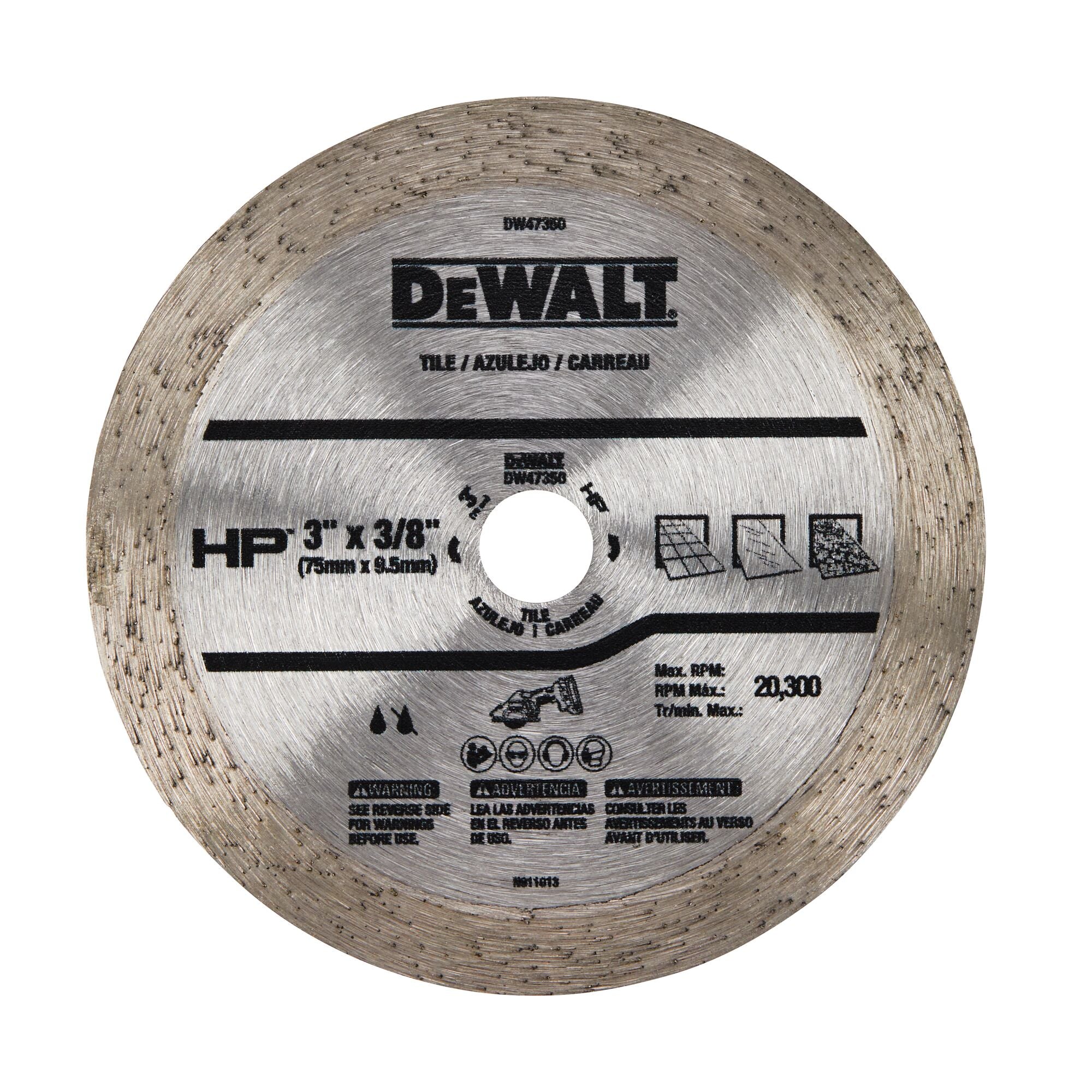 DEWALT DW47350 3" x 1/16" x  3/8" Continuous HP Tile Blade