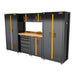 DEWALT DWST27501 Welded Storage Suite: 126" Wide, 7 Piece Suite with 2-Door and 5-Drawer Base Cabinets and Wood Top
