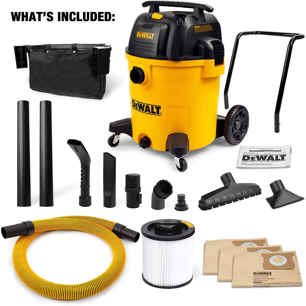 DEWALT DXV16PA 16 Gallon, 6.5 HP Wet/Dry Vacuum with Extra Accessories