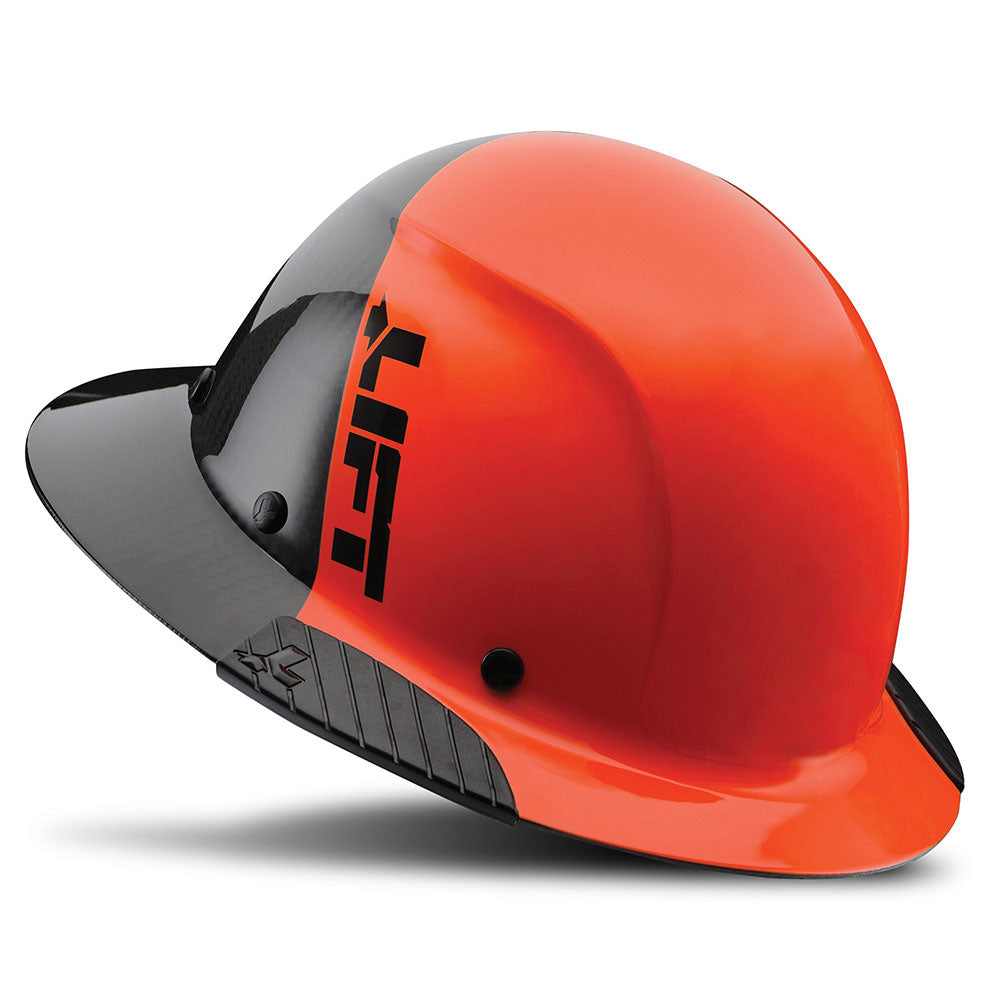 Lift Safety HDF50C-19OC Fifty 50 Carbon Fiber Full Brim Orange/Black Hardhat