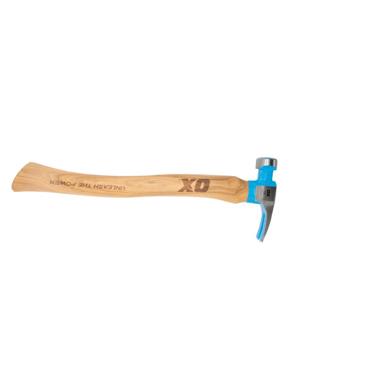 17-1/2" Hickory Curved Handle 22 oz. Steel Head Round Milled Face Straight Claw California Framing Hammer