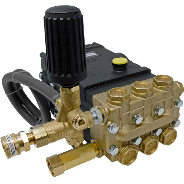Pressure Washer Pump, Triplex, 4.0 GPM@3500 PSI, 1450 RPM, 24mm Solid Shaft with Unloader