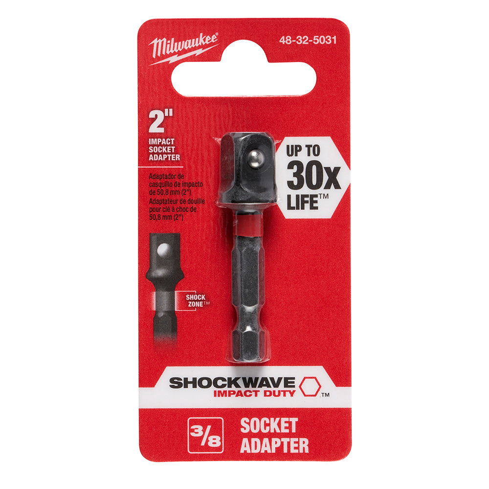 Milwaukee 48-32-5031 Shockwave 1/4" Hex Shank-3/8" Socket Adapter