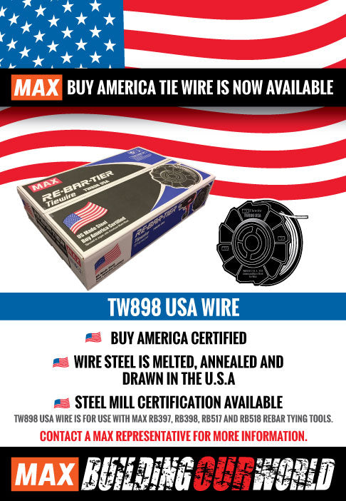 Max TW898USA 21 Gauge USA Annealed Steel Rebar Tie Wire Roll (50/Pack)