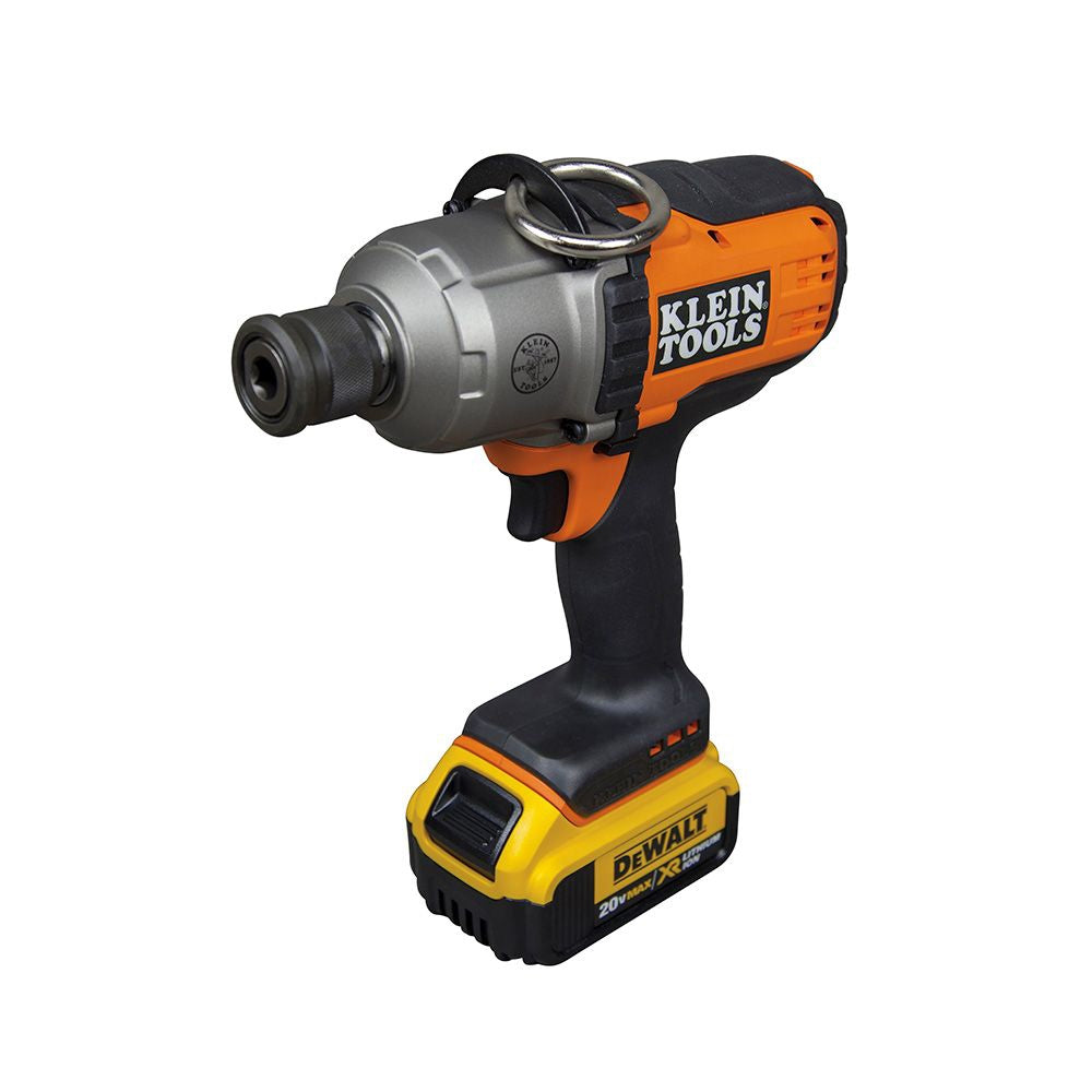 Klein Tools BAT207161 20V Lithium-Ion Cordless 7/16" Impact Wrench with Quick Release Chuck Kit 4.0 Ah