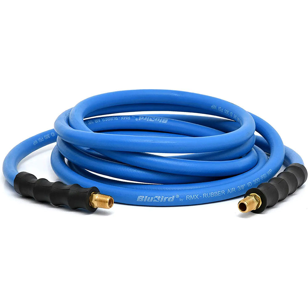 BluBird BB3815 3/8" x 15' 300 PSI 1/4" Male NPT Polyester Braided Rubber Extension Air Hose