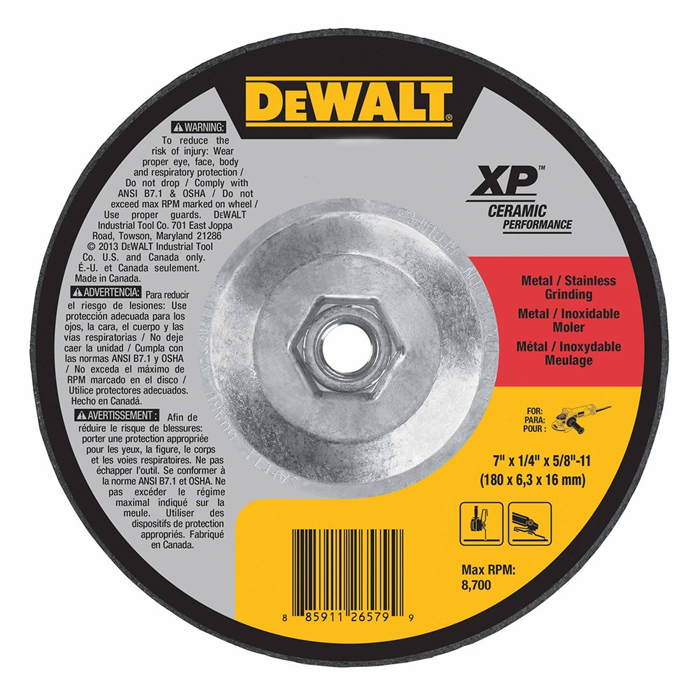DEWALT DW8051 4-1/2" x 0.04" x 7/8" Type 1 Metal/Stainless Steel Cutting Wheel