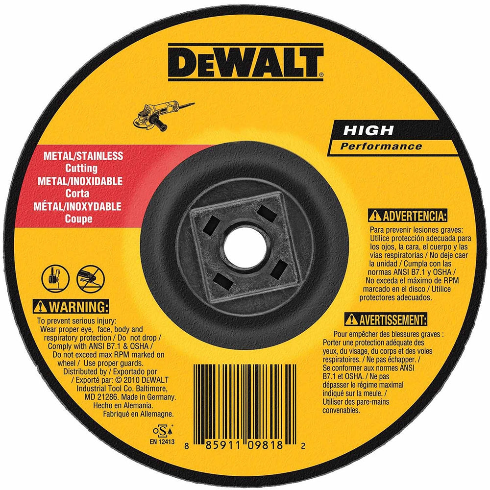 DEWALT DW8424H 4-1/2" x 0.045" x 5/8"-11 Metal Cutting Wheel